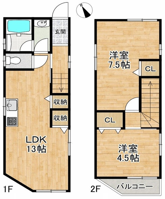 夙川駅 徒歩12分 構造:木造土地面積:45.44平米 ( 13.74坪 ) 建物面積:54.18平米 ( 16.38坪 )