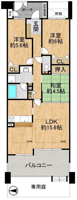 打出駅 徒歩7分 構造:鉄筋コンクリート造専有面積:70.8平米 ( 21.41坪 )