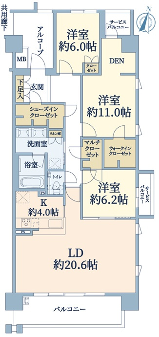 夙川駅 徒歩11分 構造:鉄筋コンクリート造専有面積:113.78平米 ( 34.41坪 )