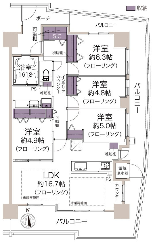香櫨園駅 徒歩15分 構造:鉄筋コンクリート造専有面積:87.71平米 ( 26.53坪 )