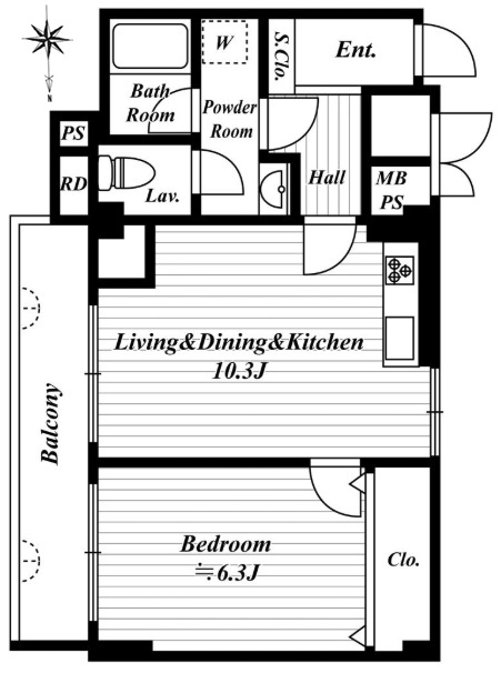 JR芦屋駅 徒歩7分 構造:鉄筋コンクリート造専有面積:46.48平米 ( 14.06坪 )