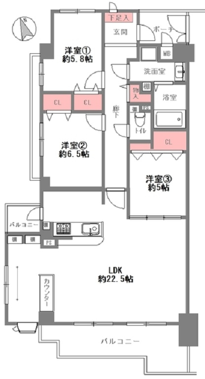 打出駅 徒歩11分 構造:鉄筋コンクリート造専有面積:88.51平米 ( 26.77坪 )
