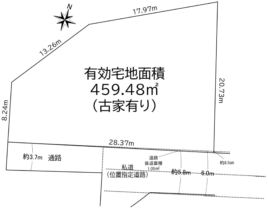 夙川駅　徒歩12分　バス12分土地面積:460.53平米 ( 139.31坪 )　