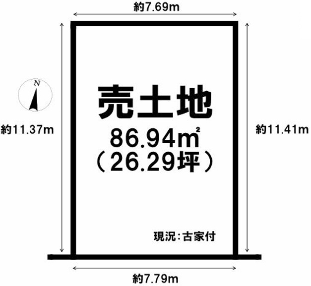 香櫨園駅 徒歩5分 土地面積:86.94平米 ( 26.29坪 )