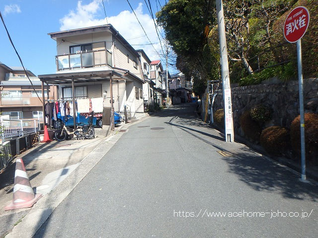 東側公道から北へ望む