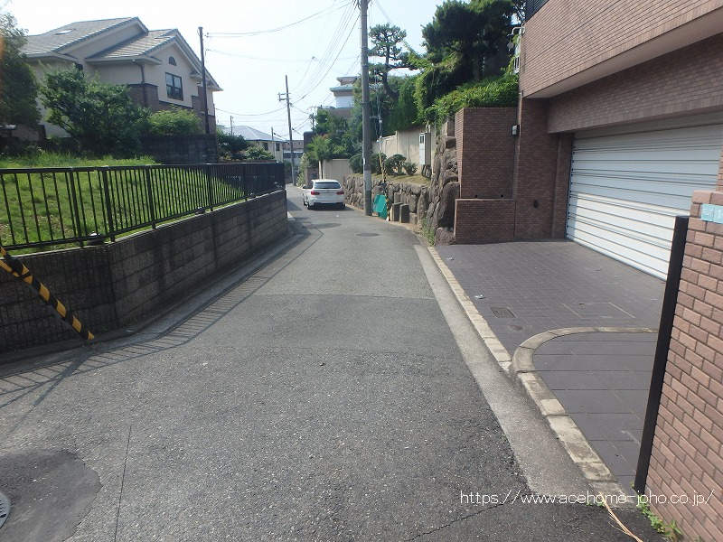 東側公道から南へ望む