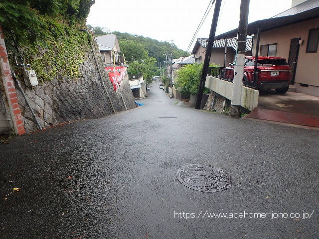 南側道路から東へ望む