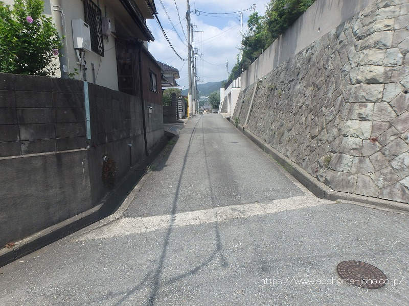 南側公道から西へ望む