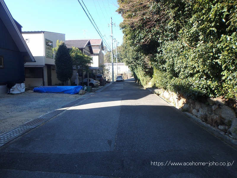 北側公道から西へ望む