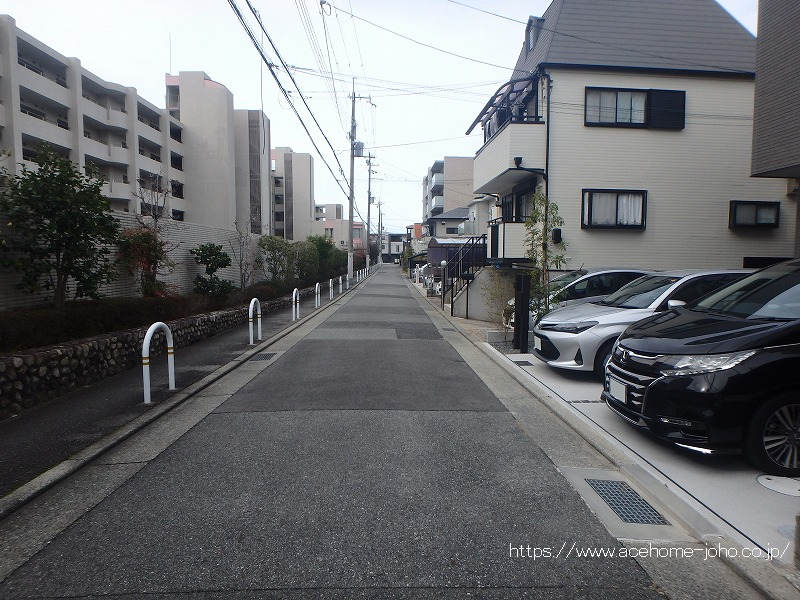 南側公道から西へ望む