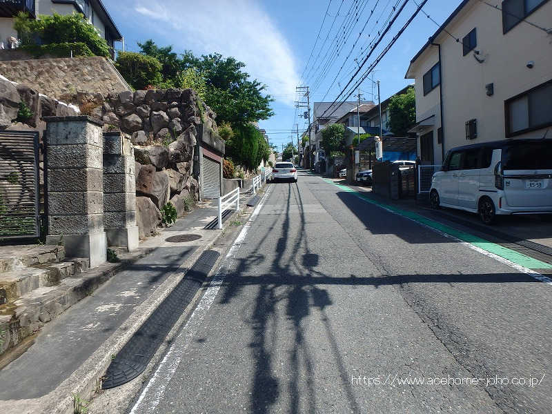 東側公道から北へ望む