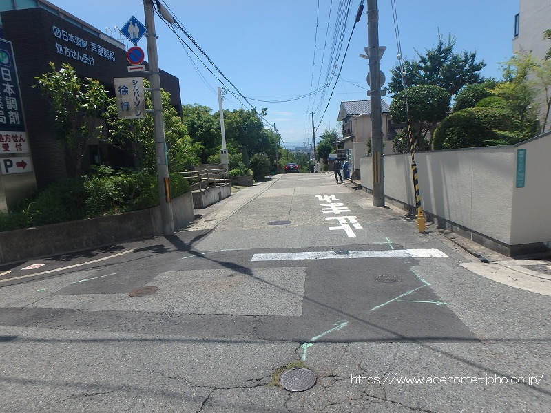 東側公道から南へ望む