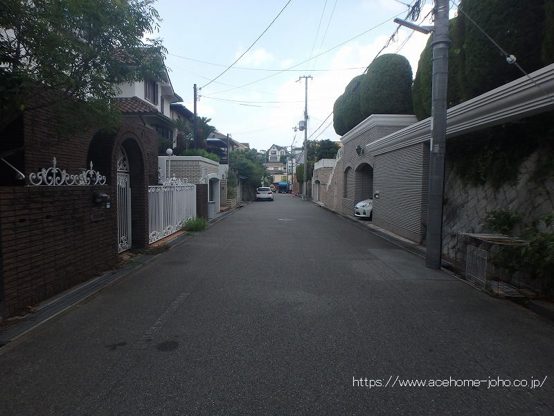 北西側公道から南西へ