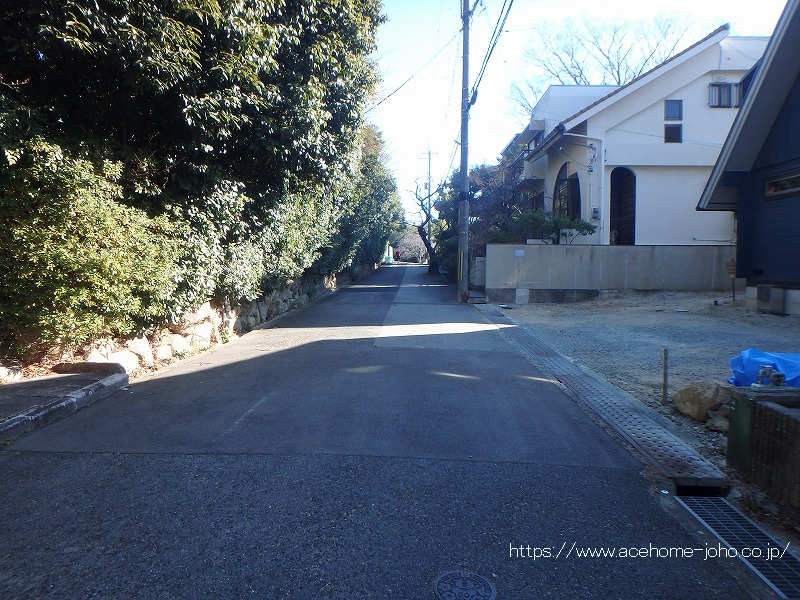 北側公道から東へ望む