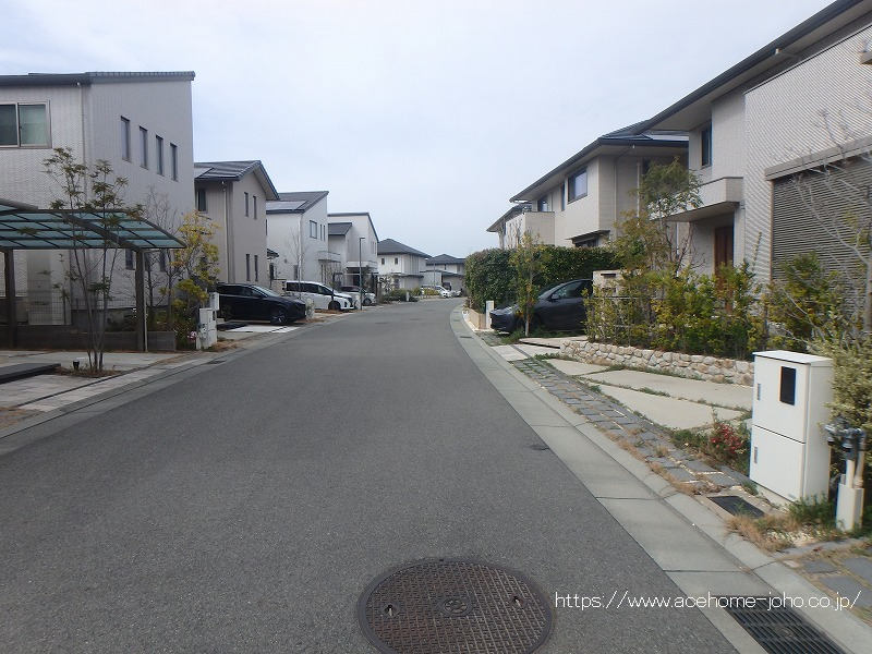 南側公道から西へ望む