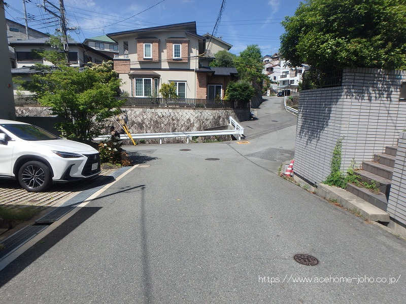 南側公道から西へ望む