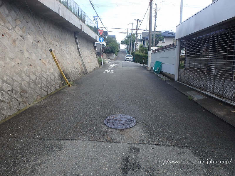 南側公道から東へ望む