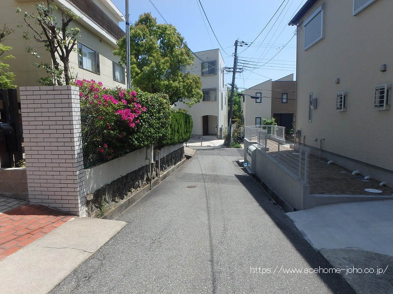 東側道路から東へ望む