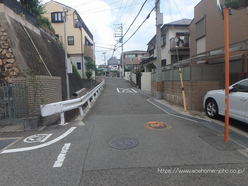 東側公道から北へ望む