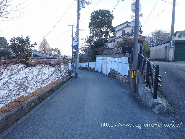 北東側公道から南東へ