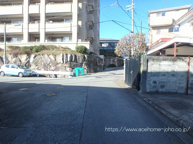 西側公道から北へ望む