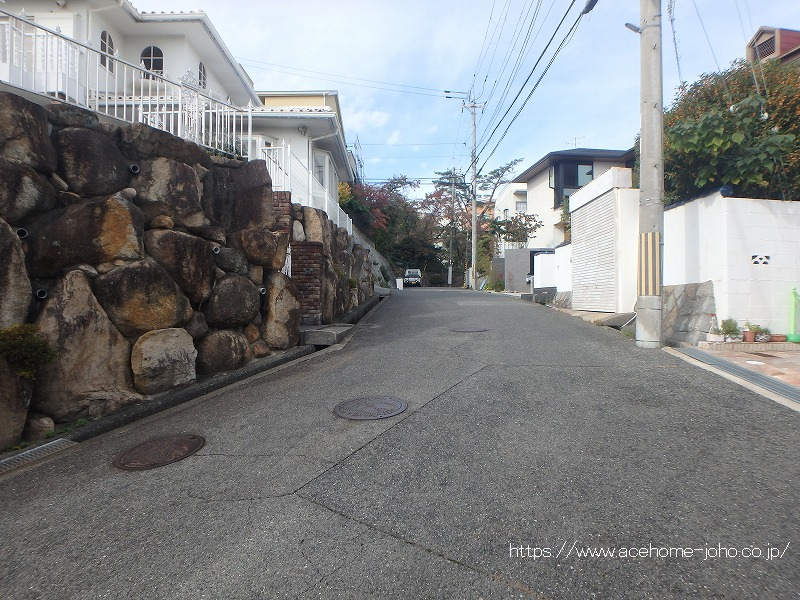 南東側公道から北東へ