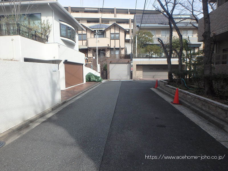 東側公道から北へ望む