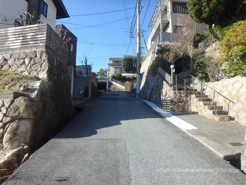 北側公道から西へ望む