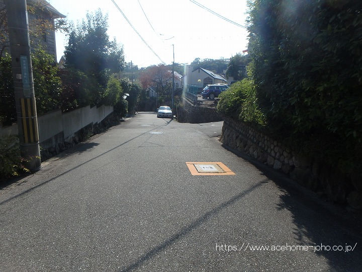 東側道路から南へ望む