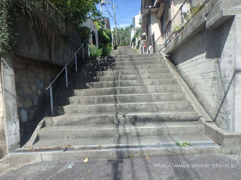 南側道路から西へ望む