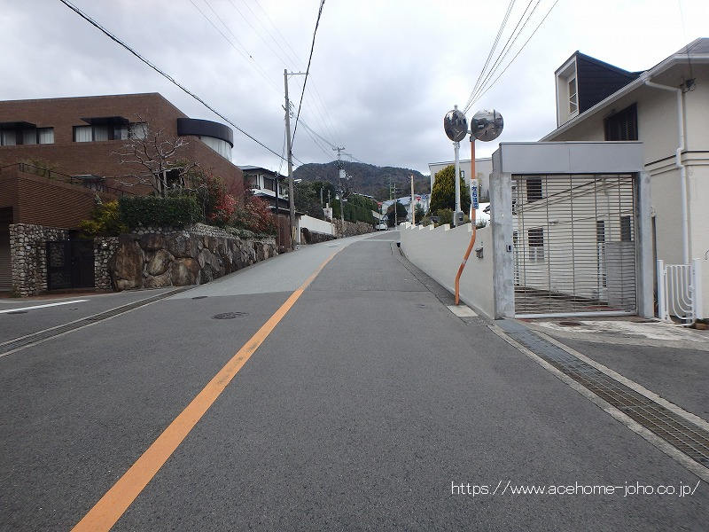 南西側公道から北西へ