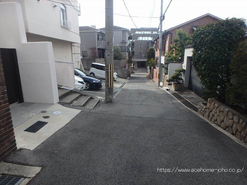 西側公道から南へ望む