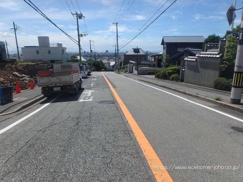 西側公道から南へ望む