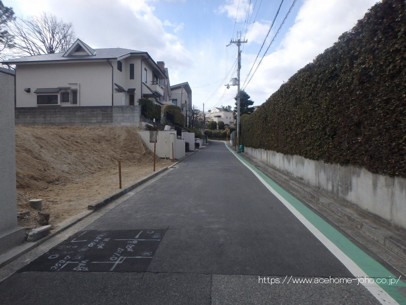 北西側公道から南西へ