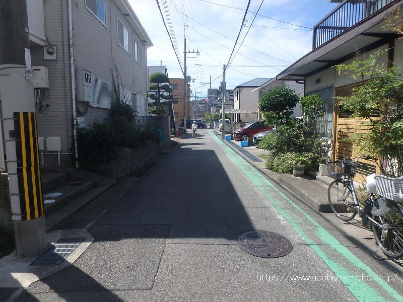 西側公道から南へ望む