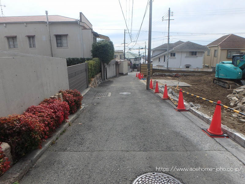 東側公道から南へ望む