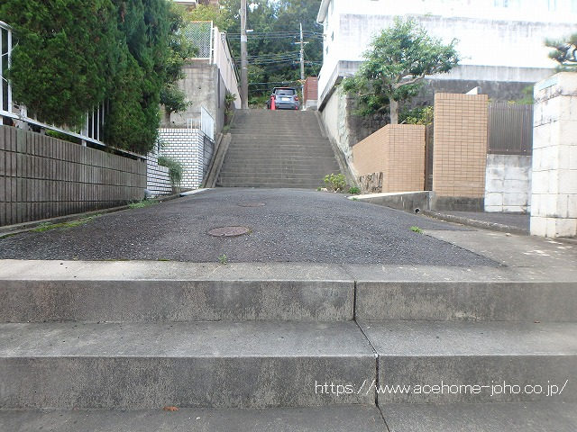 北側道路から西へ望む