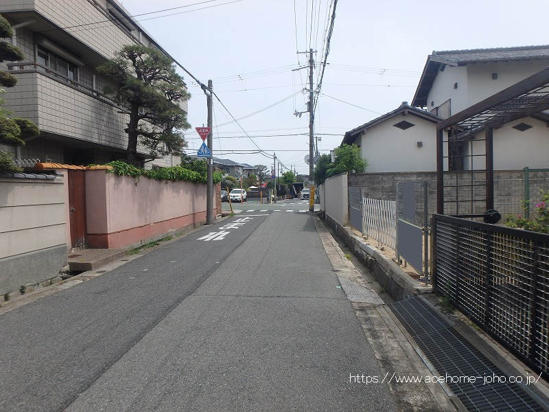 北側公道から東へ望む