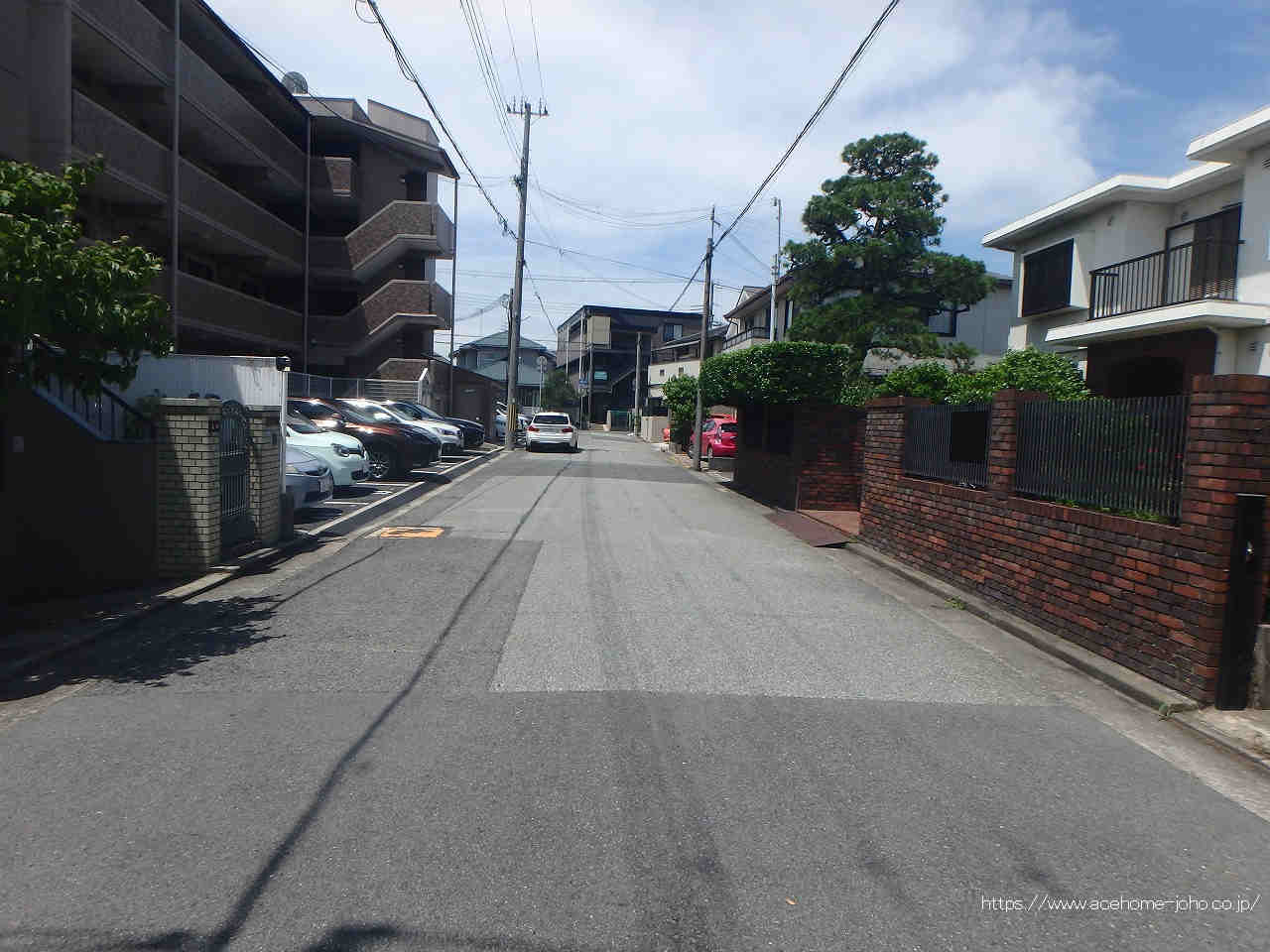 南側公道から西へ望む