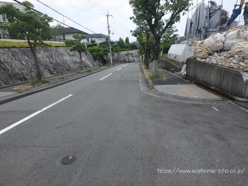 北西側公道から北東へ