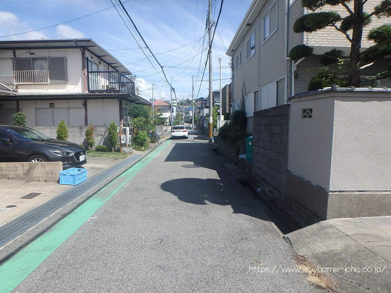 西側公道から北へ望む