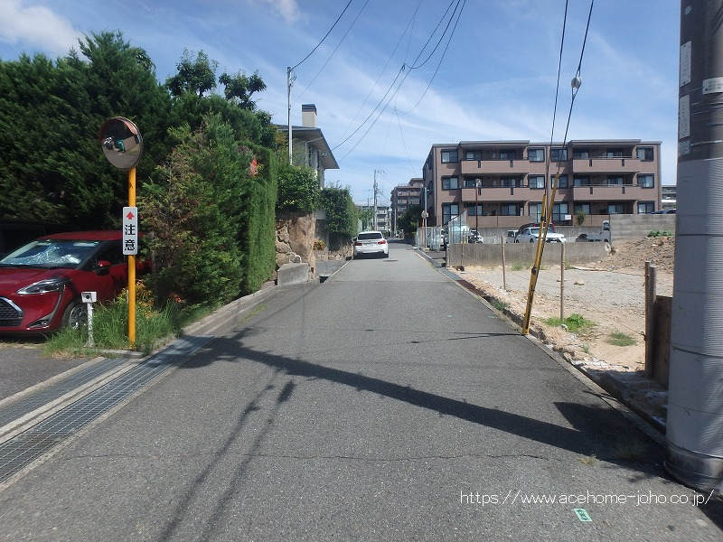 西側公道から北へ望む