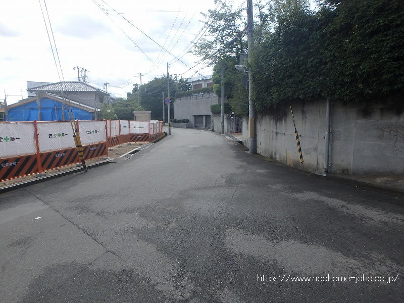 北西側公道から