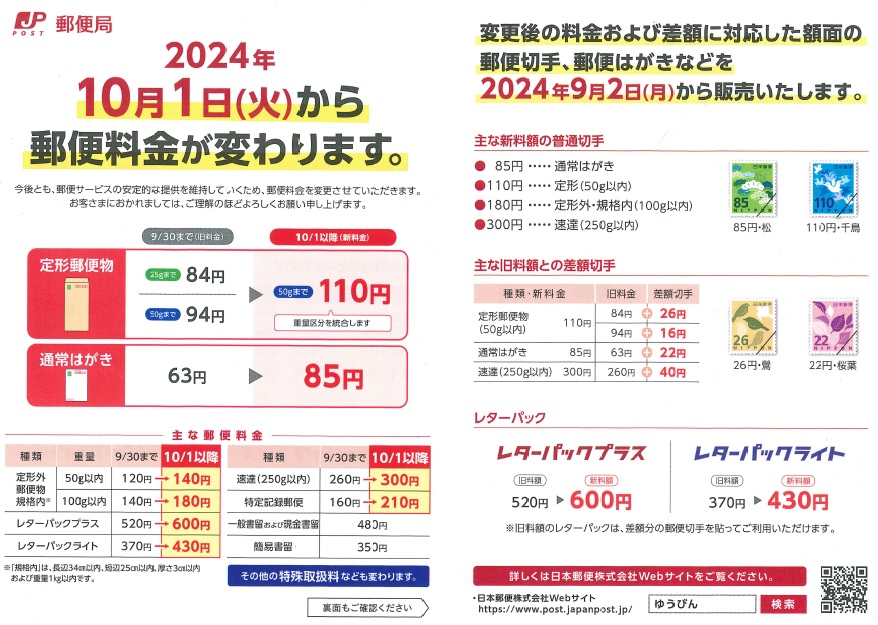 郵便料金の値上げ | 普段着のいたさん